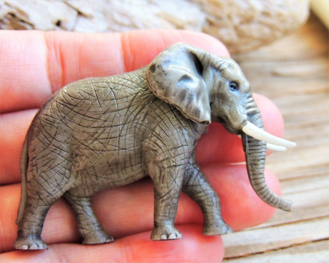 MINIATURE AFRICAN ELEPHANT Animal Figurines Figures Fairy Etsy