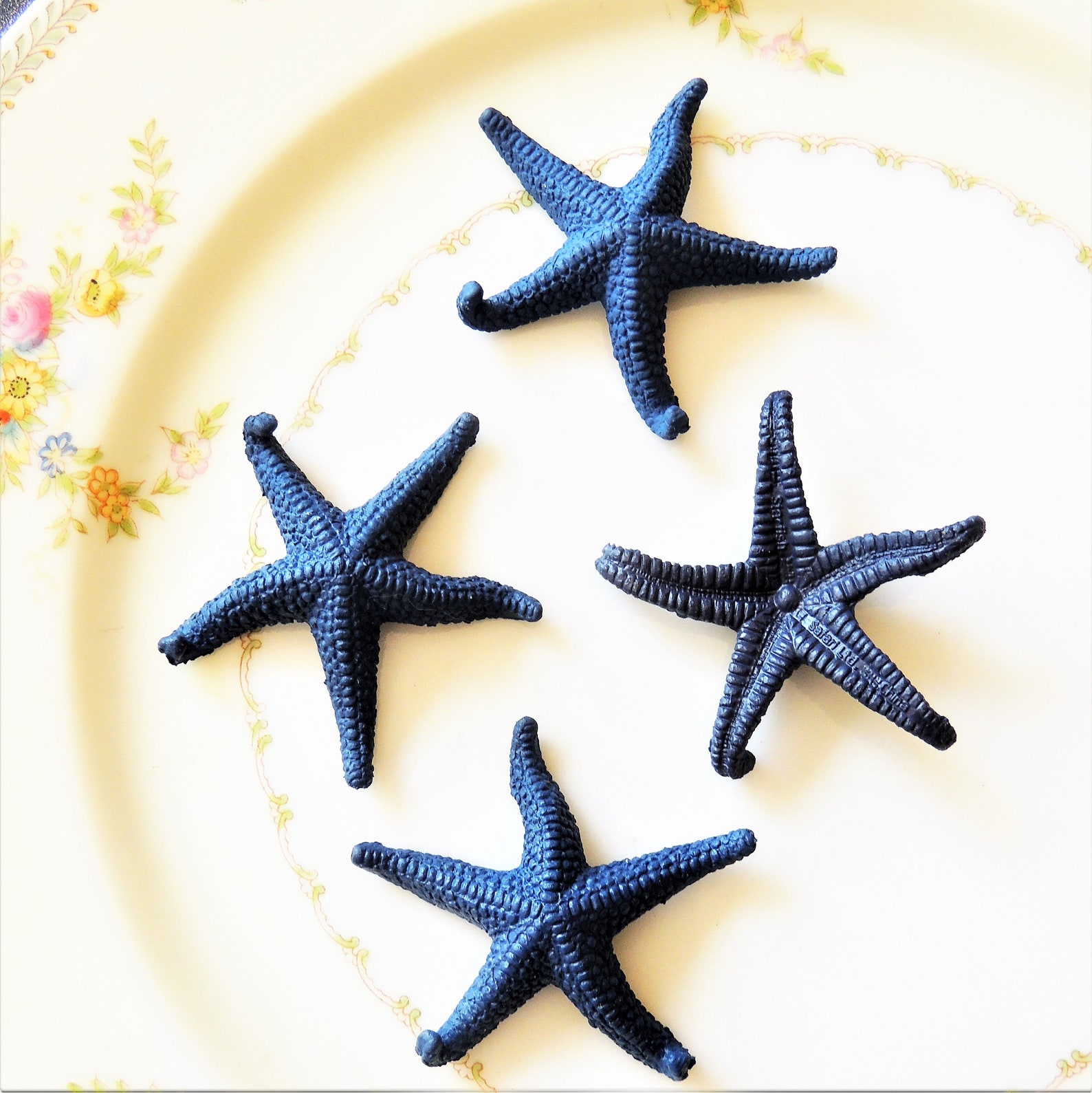 MINIATURE STARFISH Navy Blue Plastic Figures Figurines Fairy Etsy