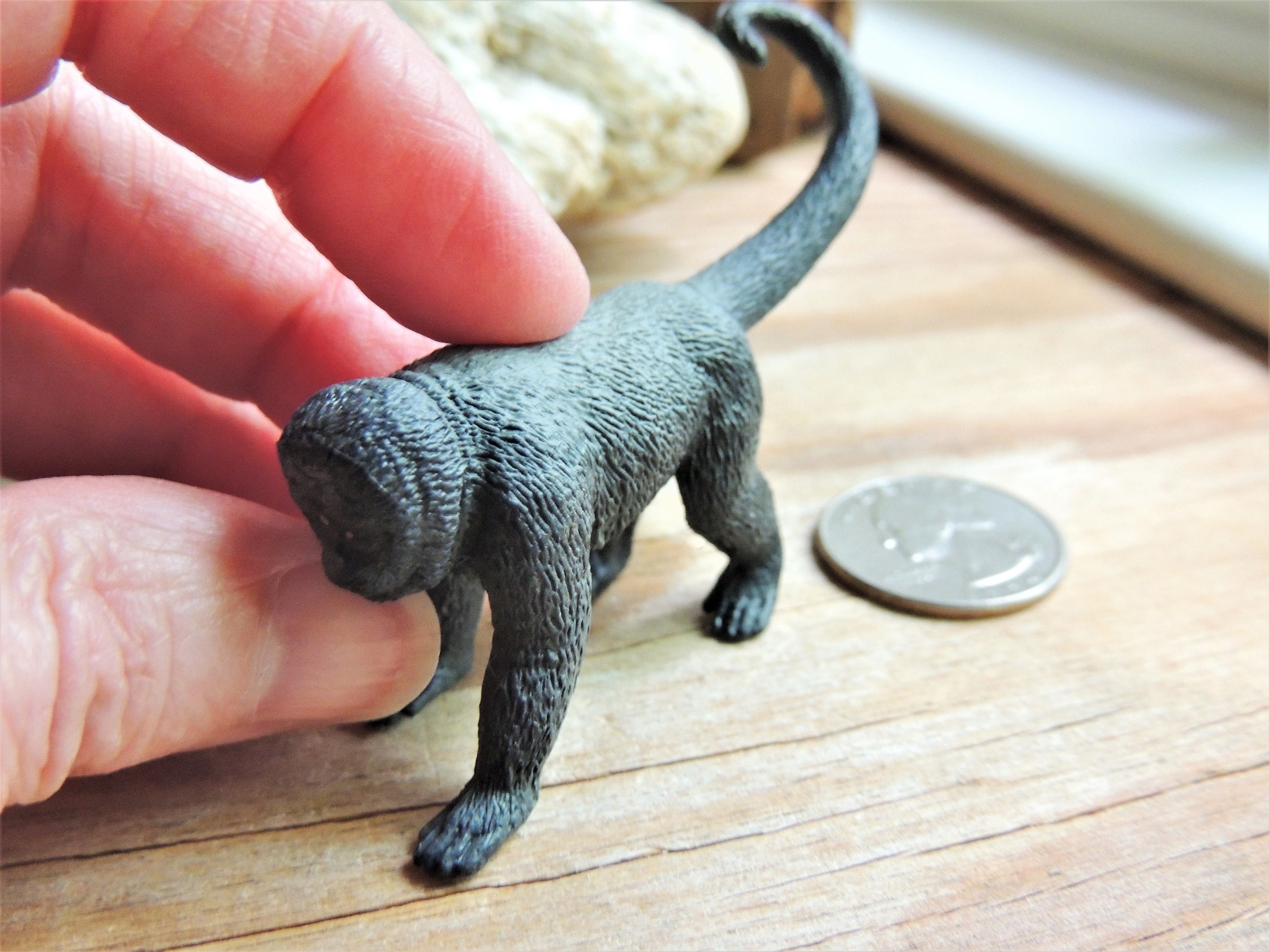 MINIATURE ANIMALS Woolly Monkey Plastic Animal Figure Figurines