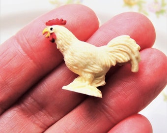 TINY MINI ROOSTER Miniature Farm Animals Figures Figurine Fairy Garden Dollhouse Diorama Terrarium Supplies