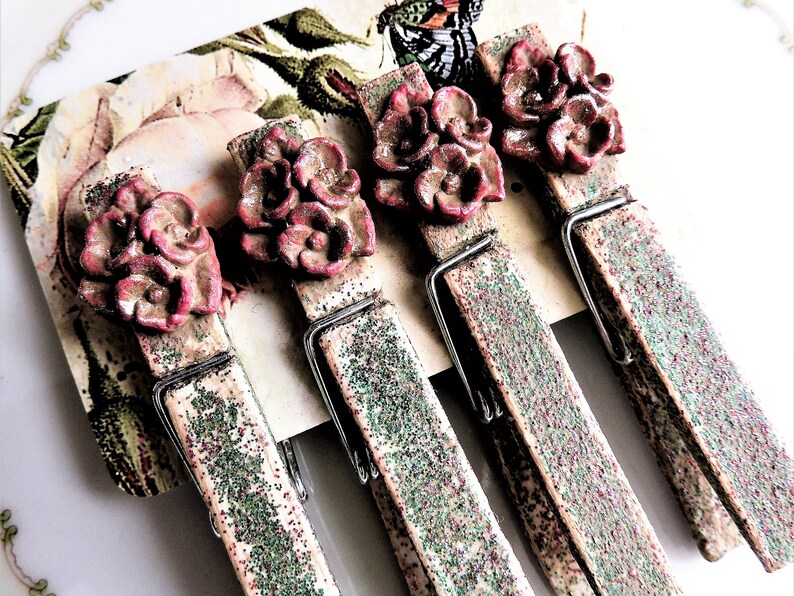 GLITTER CLOTHESPINS DECORATIVE Clothes Pin Wooden Etsy