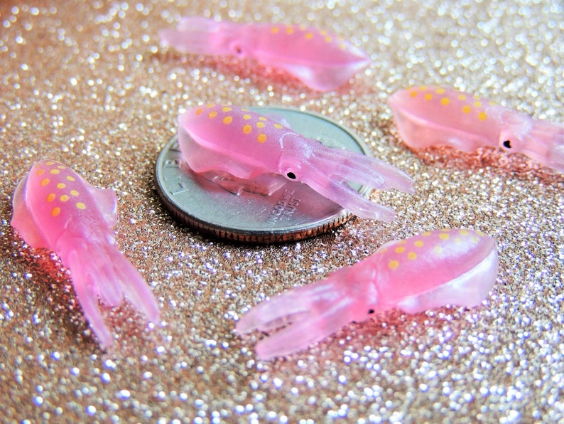 Tiny MINIATURE SQUID Animals Figurine Figures Dollhouse - Etsy