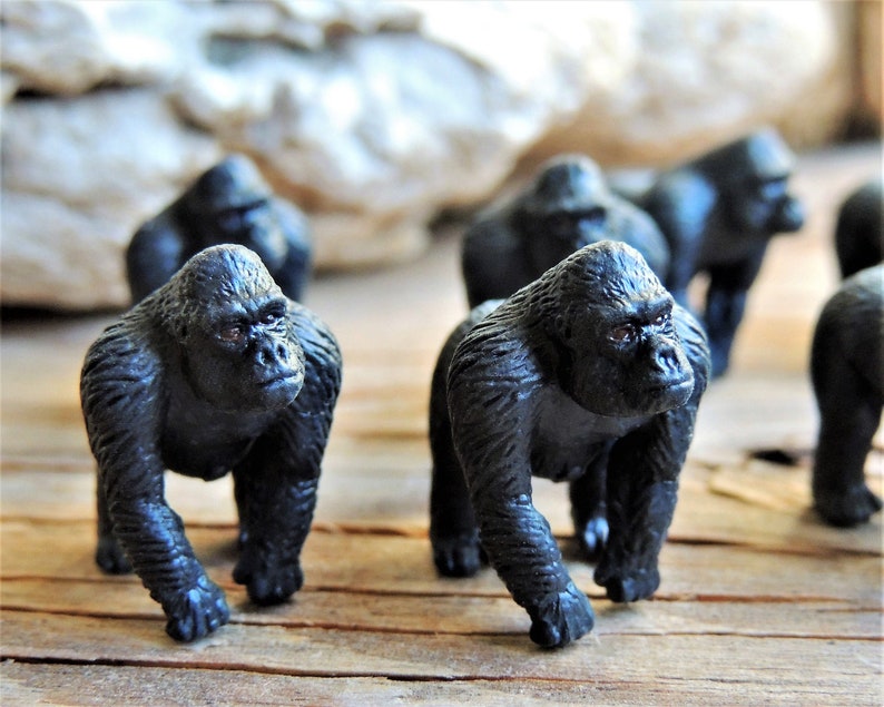 Bulk MINIATURE GORILLAS Animal Figures Figurine Micro Mini Etsy