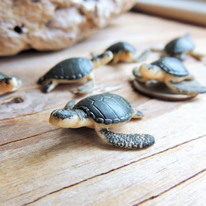 TINY MINI MINIATURE SEA TURTLES: Bulk Sets of 6-500 Figurines Sea Ocean Animal Realistic Figures for crafts, dollhouses, terrariums, fairy gardens, resin crafts, dioramas, party favors, scavenger hunts, wedding decor, events, Etsys Pick Mini Animals