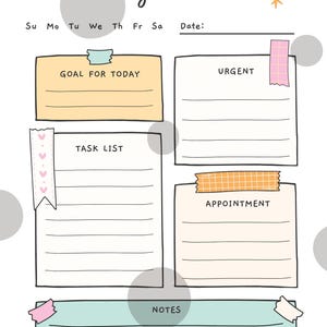 PRINTABLE DAILY PLANNER: Undated Schedule Template, to Do List ...