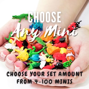 MINIATURE ANIMALS Sets Choose Any Tiny Mini Figure Figurines Terrarium Supplies Micro Miniatures Fairy Gardens Geocache Dollhouse Diorama