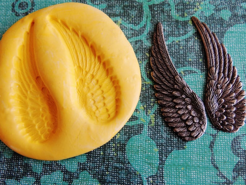Large Angel Wings Mold Silicone Push Molds Polymer Clay Etsy