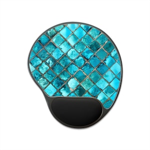 Mouse Pad With Wrist Rest Stained Glass Mosaic Tile Print Wrist Rest Cute Girly Mouse Pads Office Desk Laptop Pad Ergonomic