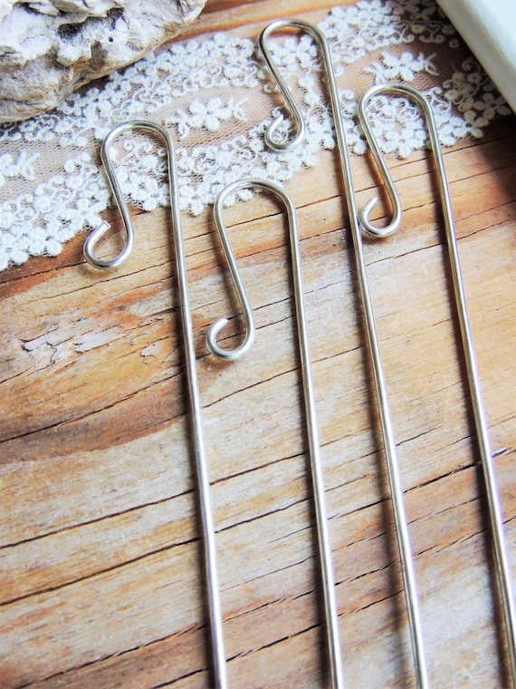 WIRE TABLE Shepherds Hook Crook Tall Place Card Holders Sticks