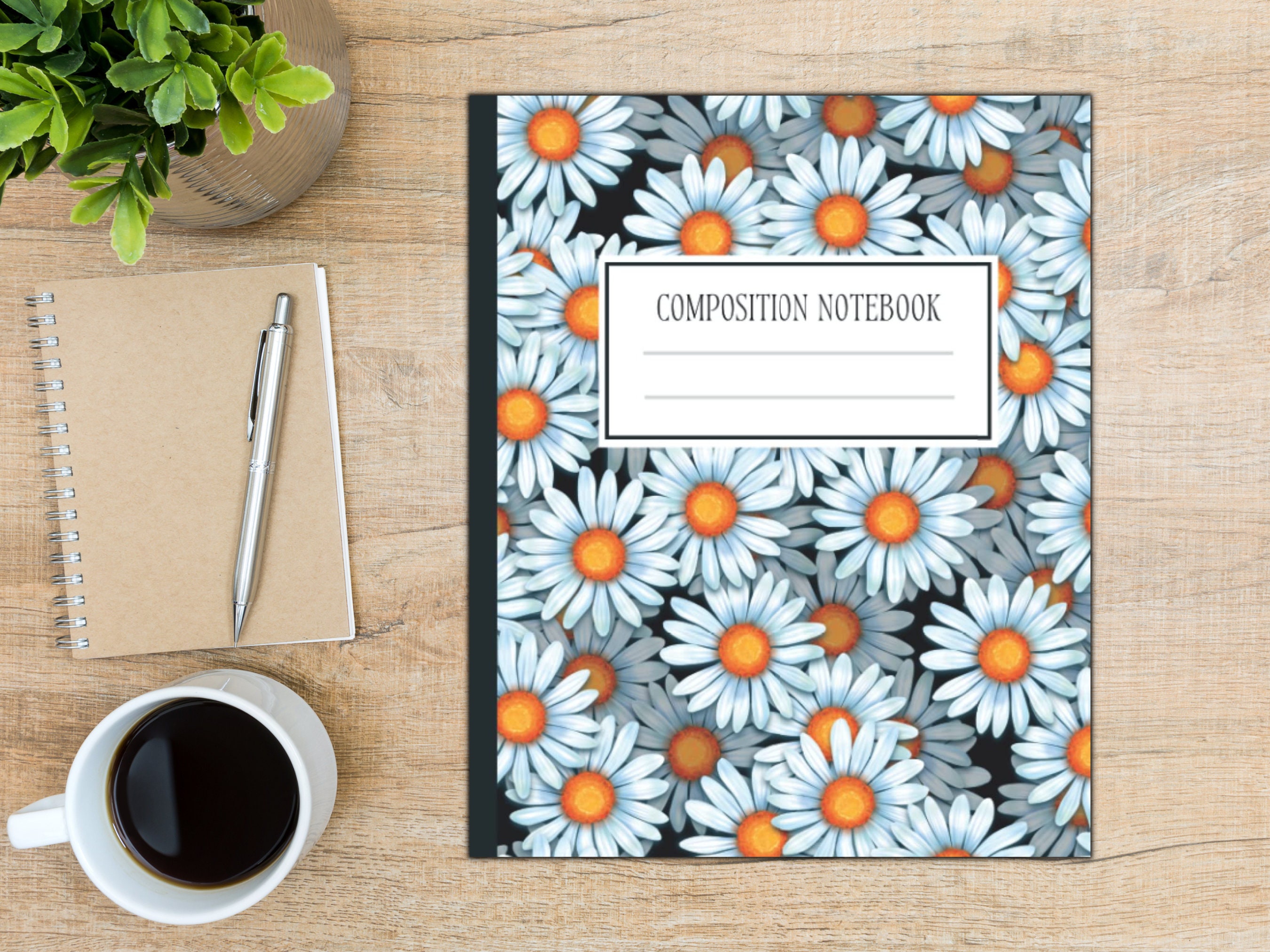 COMPOSITION NOTEBOOK: Flower Daisy Aesthetic College Ruled Etsy