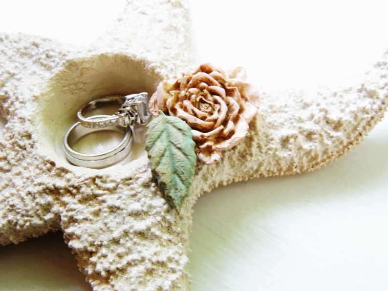 Starfish Ring Bearer Ring Pillow Beach Wedding Ring Holder Etsy