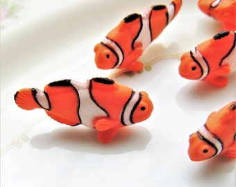 2pcs Realistic Sea Clownfish Aquarium Animal Model Figures Toys Home Decor 