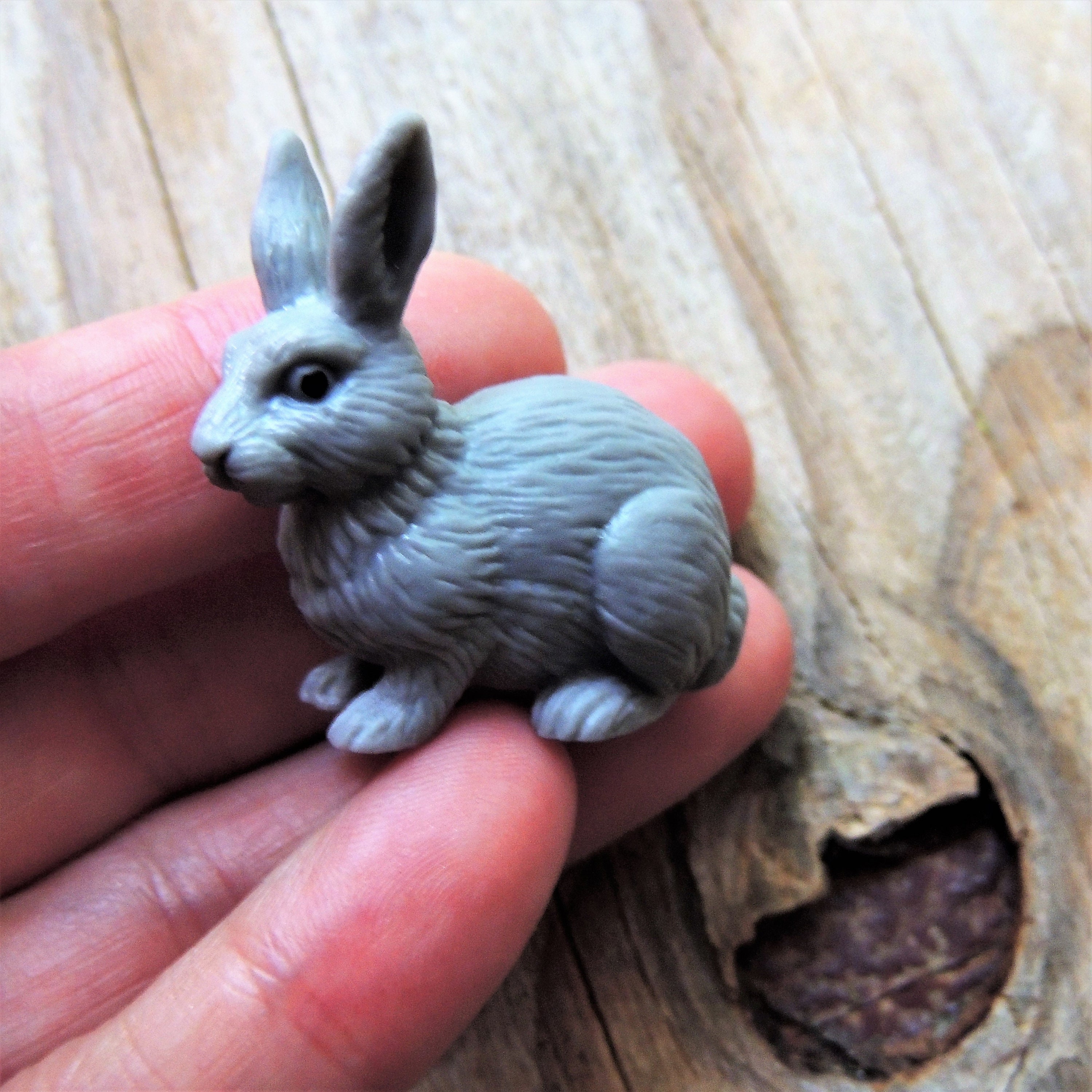 Little Plastic Rabbit MINIATURE RABBIT Nature Plastic Animal Figures Figurines | Etsy