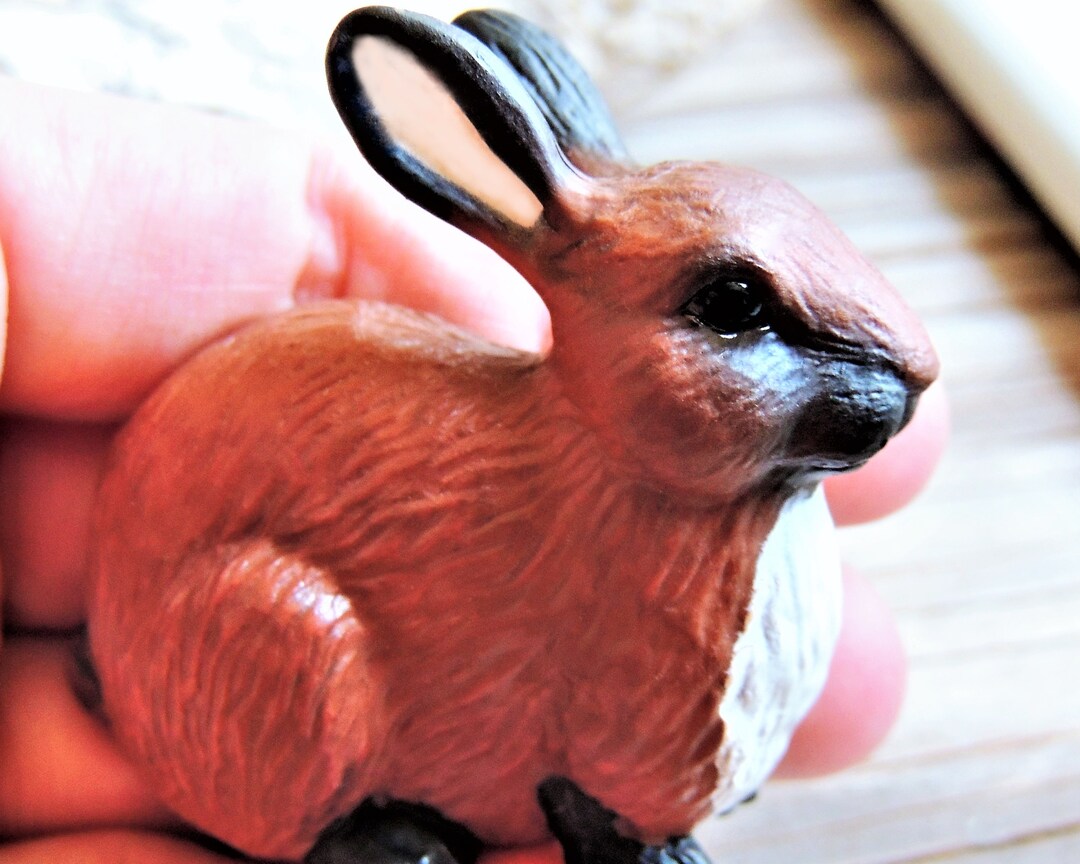 Large MINIATURE RABBIT Animals Figure Figurine Dollhouse Fairy Garden ...