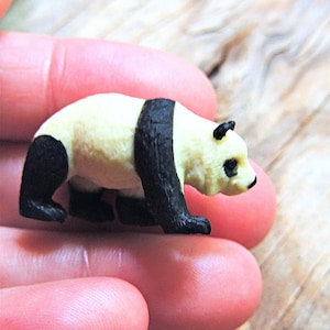 MINIATURE PANDA Bear Animal Mini Figurines Figure Dollhouse Diorama Terrarium Small Tiny Miniatures Fairy Garden Decor Craft Supply Gifts