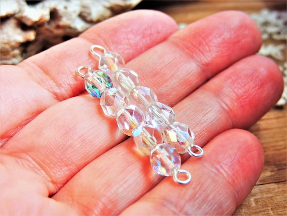 Clear Glass Bead Bar Connector Link Necklace Bracelet Double Loop Multi Beaded Jewelry Earrings Connectors Findings Bar Focal Charm Pendant Etsy