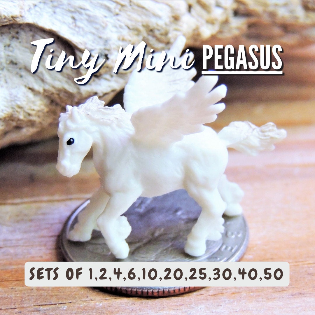 TINY MINIATURE PEGASUS Mini Figurine Figure Fairy Garden Dollhouse Diorama  Terrarium Supply Small Tiny Fantasy Creature Flying Horse Dnd Toy -   Israel