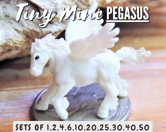 TINY MINIATURE PEGASUS Mini Figurine Figure Fairy Garden Dollhouse Diorama Terrarium Supply Small Tiny Fantasy Creature Flying Horse dnd Toy