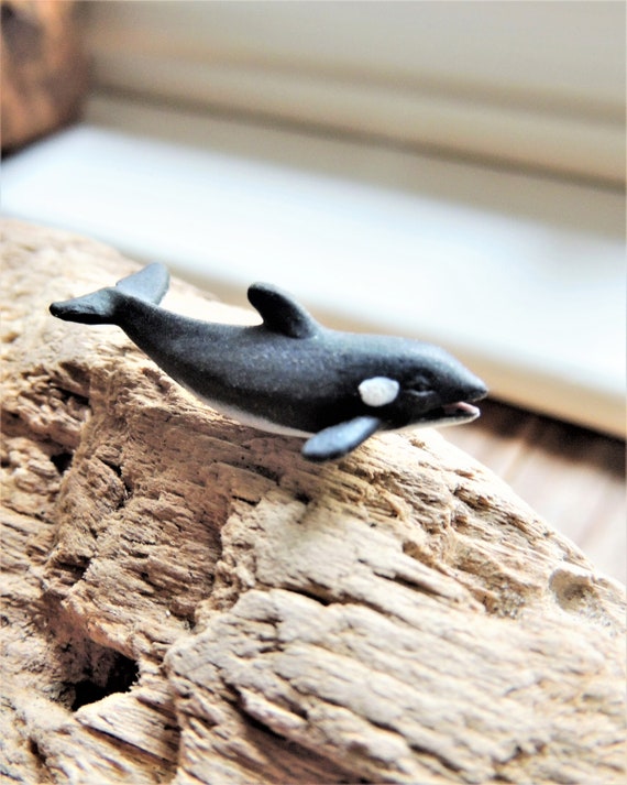 Killer Whale MINIATURE Orca Ocean Animal Figure Figurines Dollhouse Fairy  Gardens Diorama Terrarium Small Tiny Soft Mini Figures Bulk Sets 
