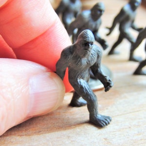 Set of 1 to 50 Tiny Miniature Bigfoot Mythical Creature Cryptozoology Mini Figures for dollhouses, terrariums, fairy gardens, dioramas, jewelry & charm making, soap slime egg filler, party favors, for dolls, for crafts, etc. Etsys Pick Mini Animals
