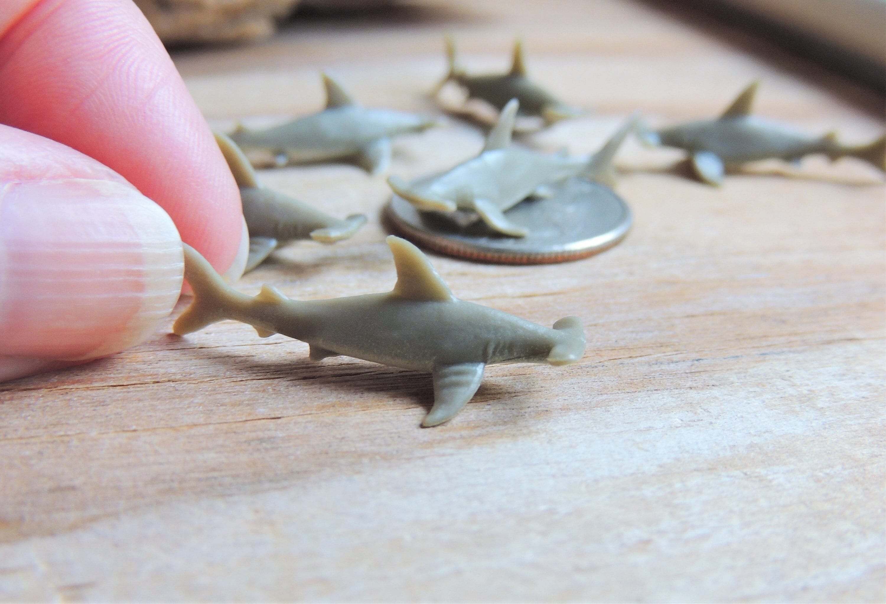 HAMMERHEAD SHARK MINIATURE Tiny Sea Animals Figurines Figures Dollhouse Terrarium Fairy Garden Diorama Small Mini Micro Miniatures Ocean