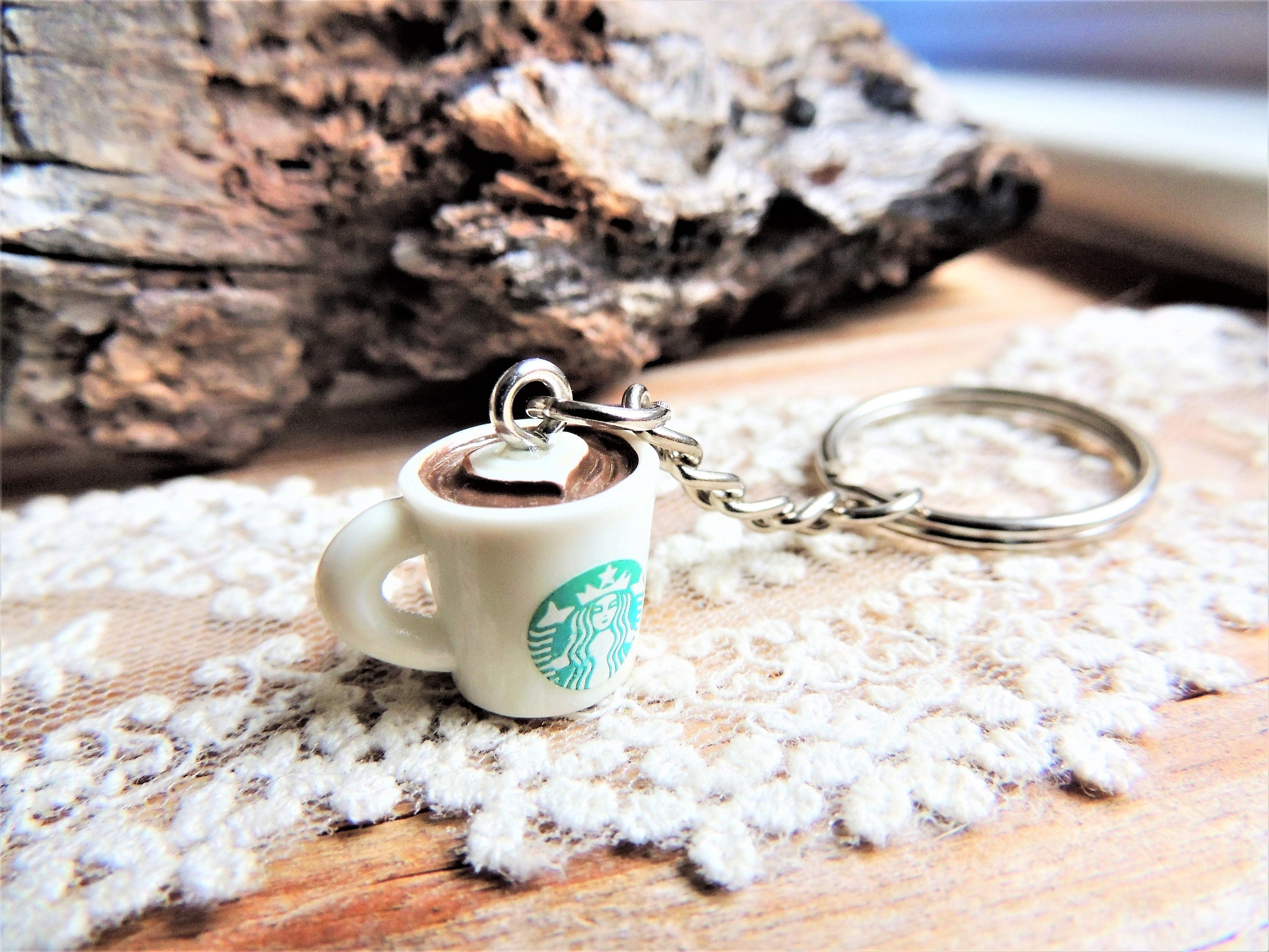 Wholesale Mini coffee keychain //Starbucks inspired drink keychain