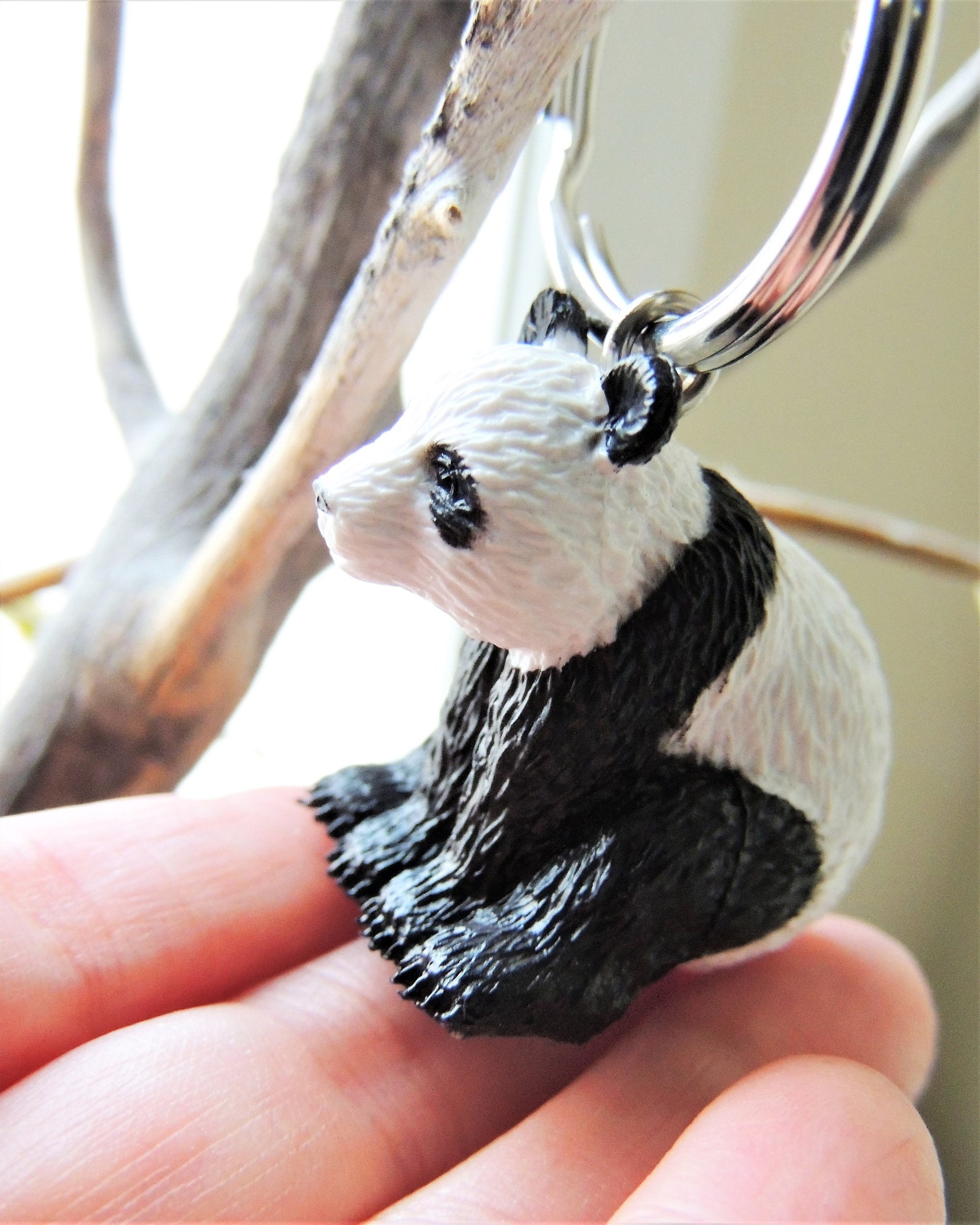 Panda Bear Keychain Key Ring Animal Key Fob for Women Kids Altered ...