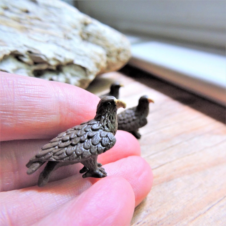 Tiny MINIATURE HAWK Golden Eagle Animal Figurine Bird Figure Etsy UK