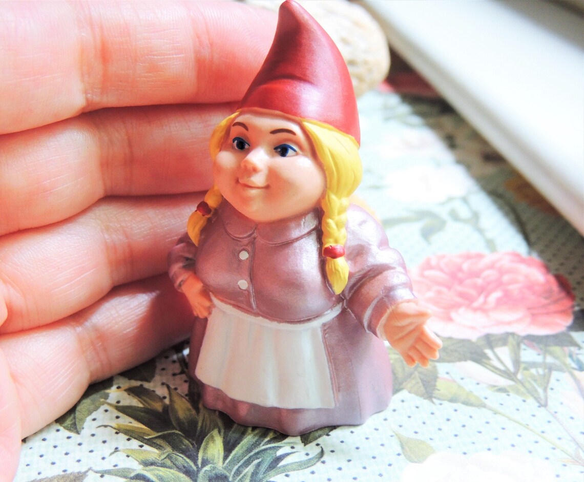 MINIATURE FEMALE GNOME Mom Figurine Figure Fairy Garden Etsy