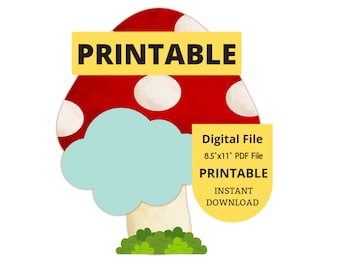 MUSHROOM Printable PDF RA Door Decs Svg Student Desk Name - Etsy Finland