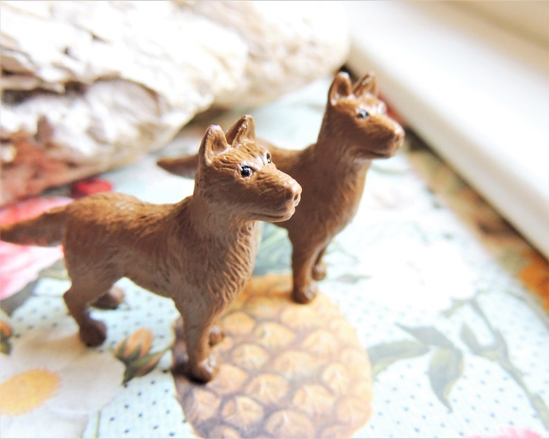 Dog MINIATURE FARM ANIMAL Figurines Figures Plastic Fairy Garden Dollhouse Diorama Terrarium Supply Small Toy Minifigures Ranch Miniatures image 2