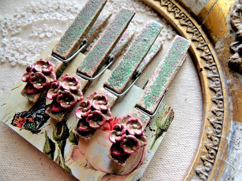 GLITTER CLOTHESPINS DECORATIVE Clothes Pin Wooden Etsy