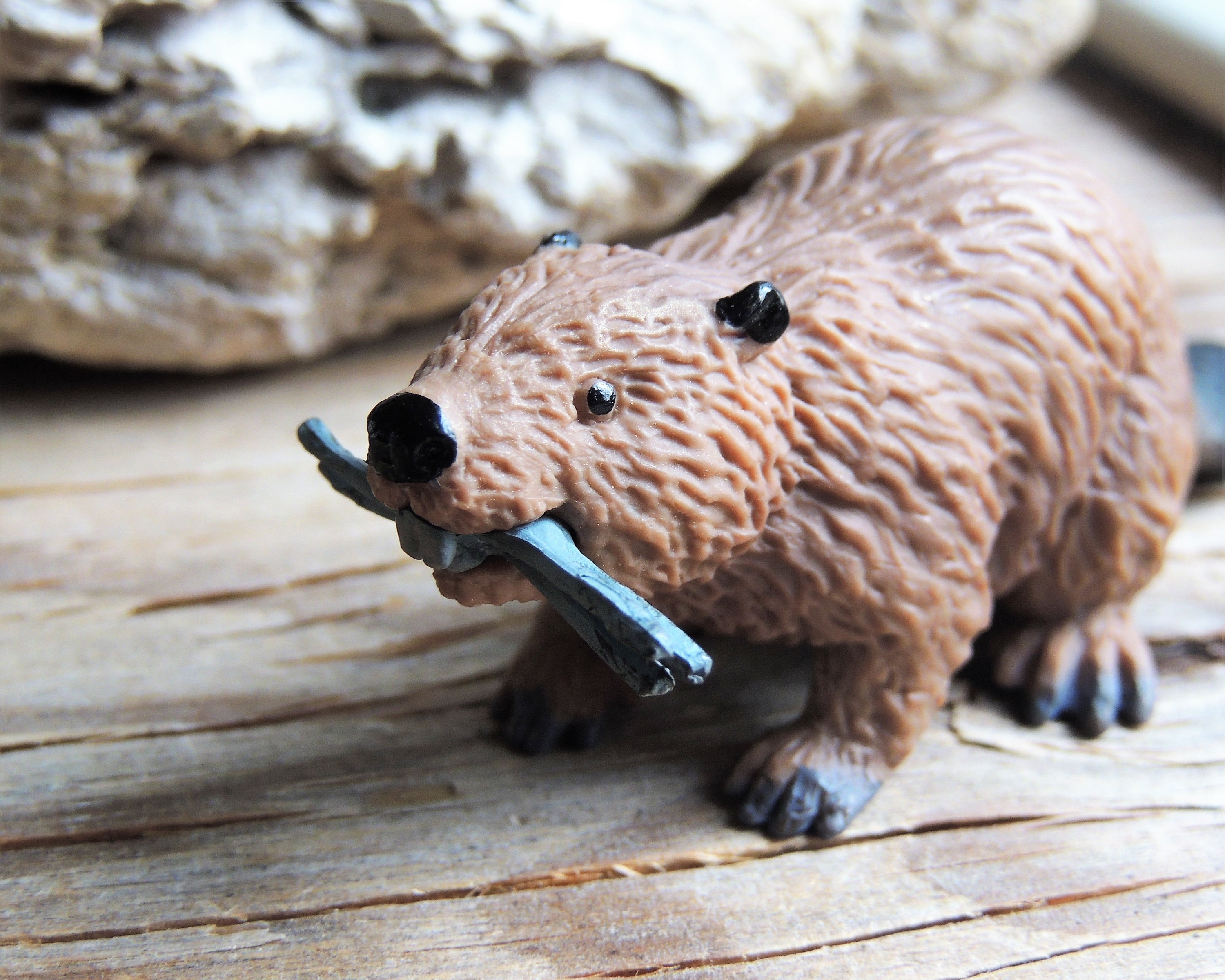 Large MINIATURE BEAVER Animals Figure Figurine Fairy Garden Diorama ...