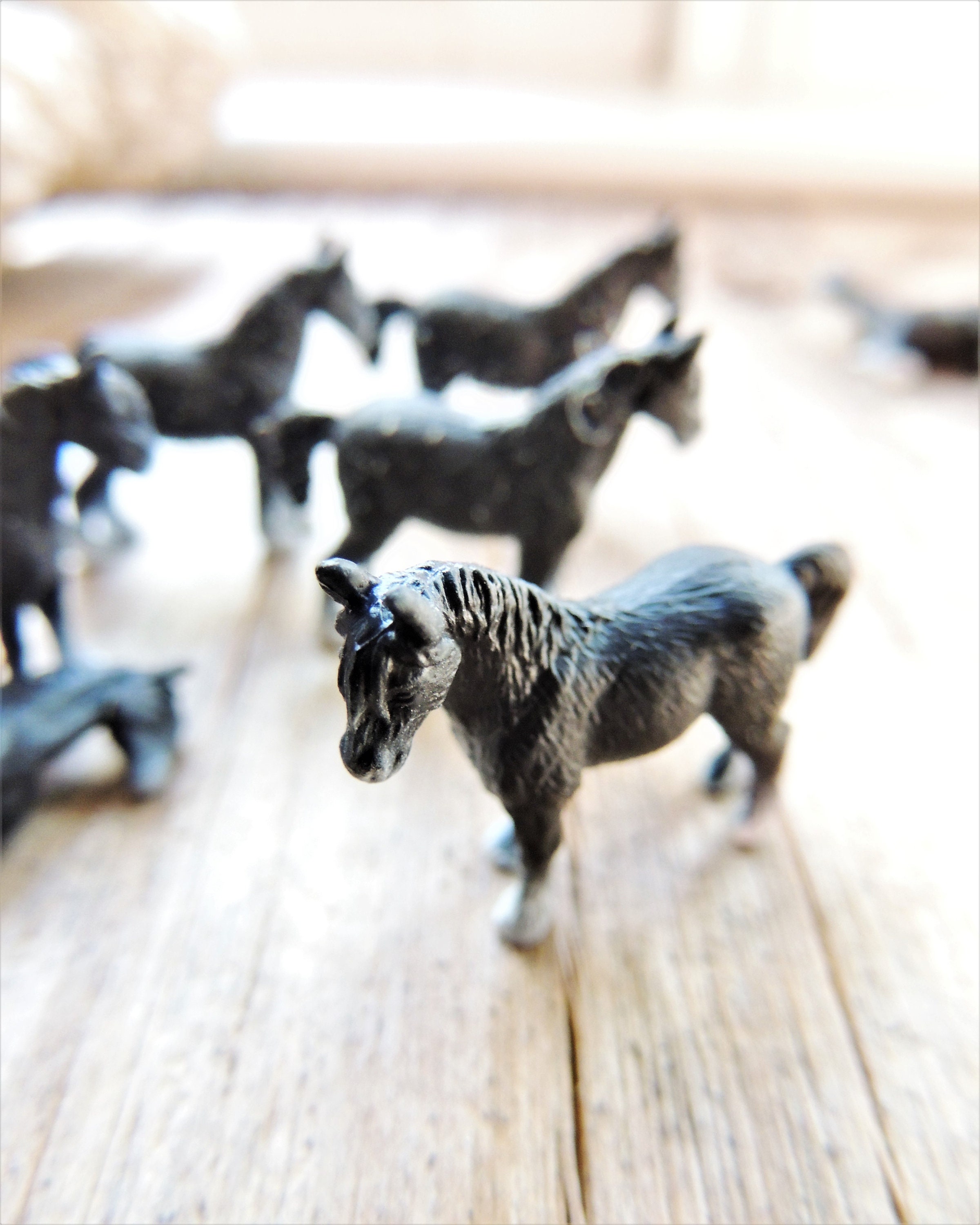 BLACK BEAR MINIATURES: Tiny Mini Animals Figurine Micro Mini Fairy