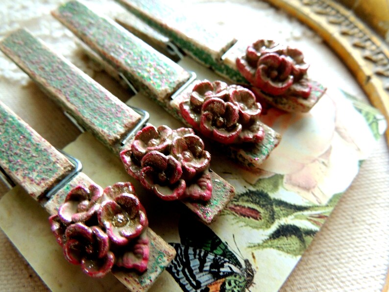 GLITTER CLOTHESPINS DECORATIVE Clothes Pin Wooden Etsy