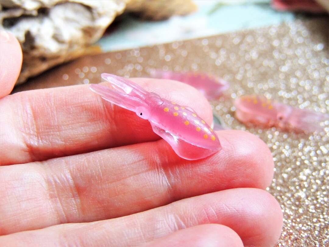 Tiny MINIATURE SQUID Animals Figurine Figures Dollhouse Diorama