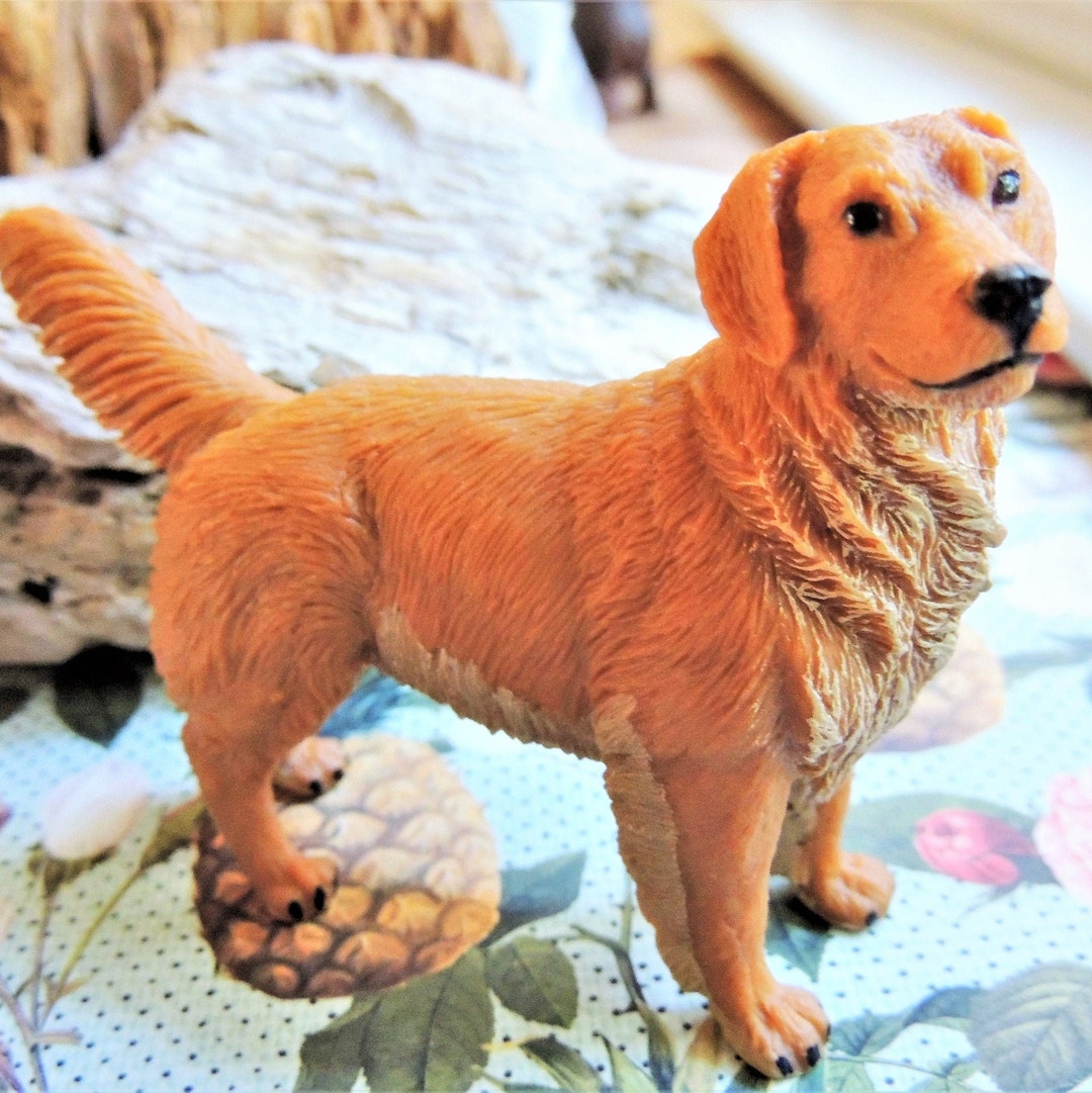 DOG FIGURINE For Wedding Cake Topper Large MINIATURE Golden