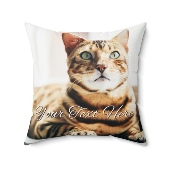 Custom Cat Pillow Using Pet Photo + Name, Custom Pet Pillow