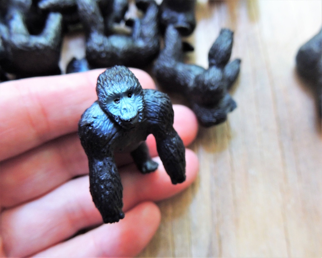 MINIATURE GORILLA Plastic Animal Figure Figurine for Fairy Gardens
