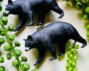 BLACK BEAR MINIATURE Animals Figurines Fairy Garden Dollhouse Diorama Terrarium Craft Supply Figures