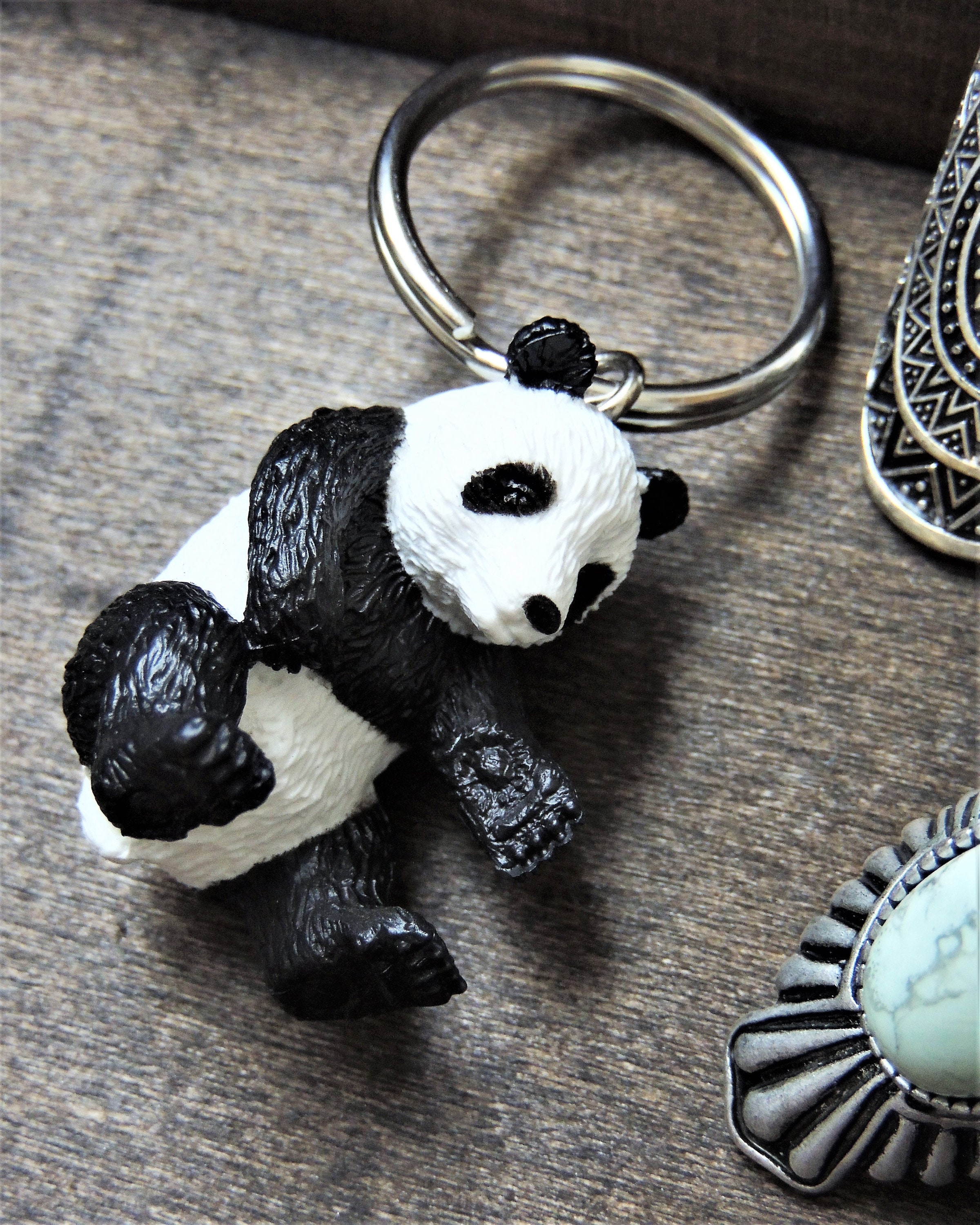 KEYCHAIN: Panda Bear Key Ring Animal Key Fob for Women Kids Bag