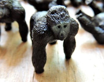 MINIATURE GORILLA Plastic Animal Figure Figurine for Fairy Gardens