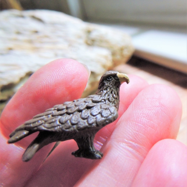 Tiny MINIATURE HAWK Golden Eagle Animal Figurine Bird Figure Etsy UK