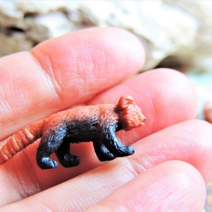 Set of MINIATURE RED PANDA Animal Figurines Figure Micro Mini Fairy Garden Animals Dollhouse Diorama Terrarium Supply Small Tiny Minis Craft