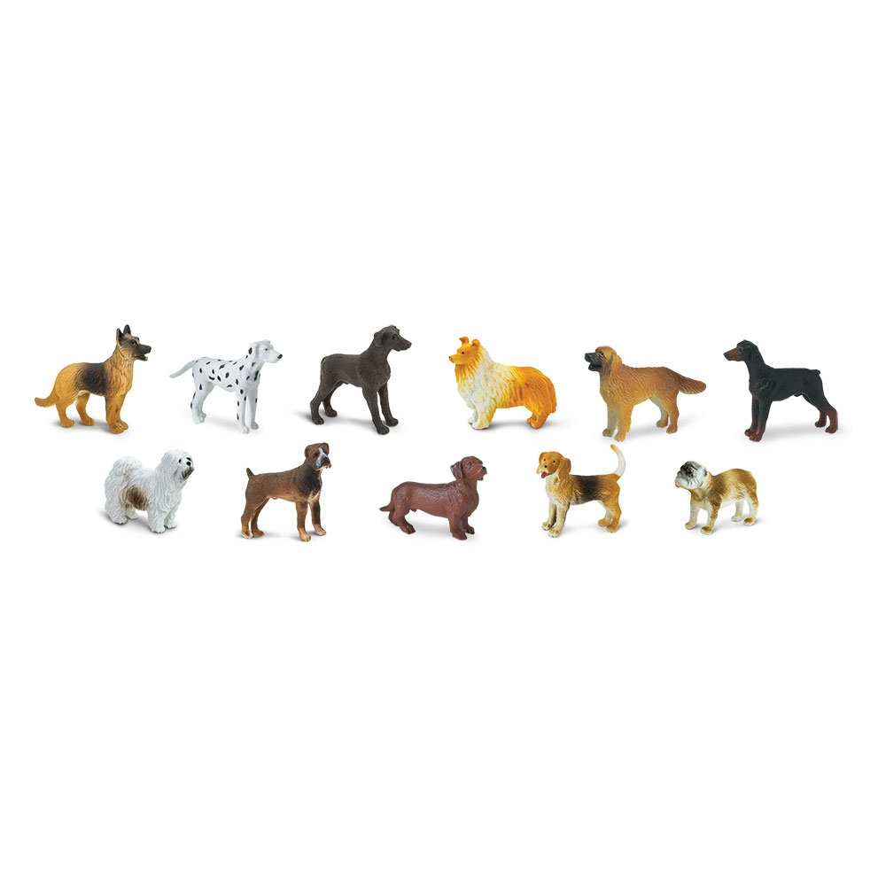 12 pezzi di statuette di cuccioli in miniatura in resina, mini cane