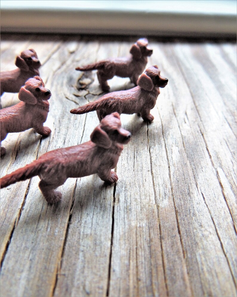 MINIATURE DACHSHUND Dog Figurine Tiny Soft Animal Figures Etsy
