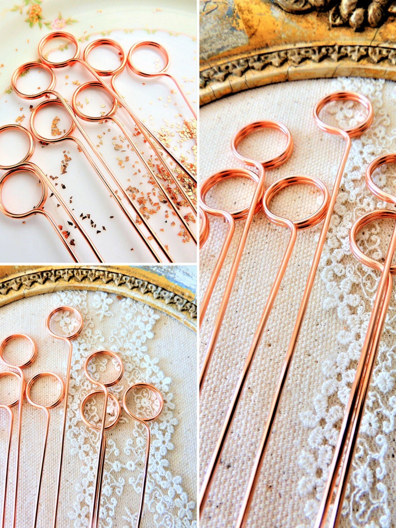 Wire Table Number Holder Diy Swirl Round Stems Pick Photo Flat Card Memo Pins Holders Sign Cake Topper Copper Gold Silver Tall Long