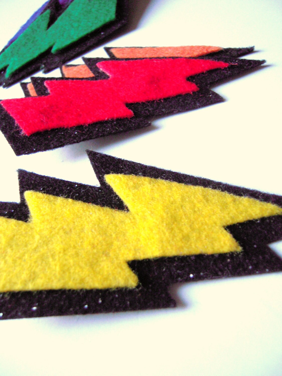 Felt Lightning Bolt Hair Clips Barettes Rainbow Colors Girl Etsy