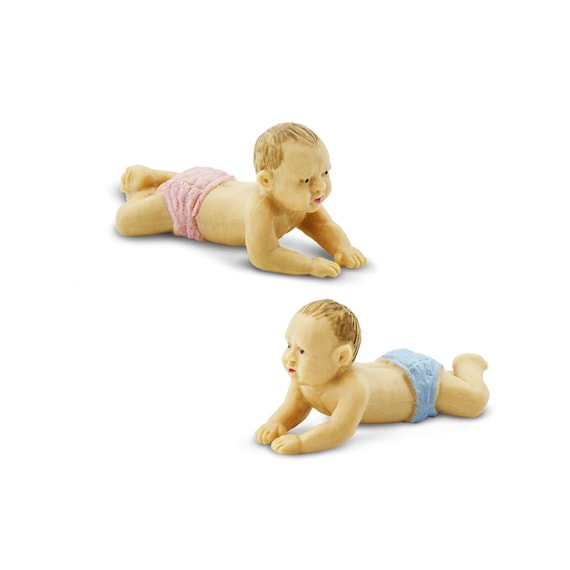 MINIATURE BABY Mini Figurine Figure Fairy Garden Dollhouse Diorama Terrarium Small Tiny Babies Blue Pink Gender Reveal Baby Shower Favors Etsy UK