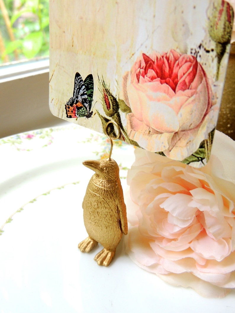 Gold Silver Animal Place Card Holder Wedding Assorted Penguins Etsy